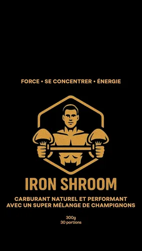 Vista 7 de Iron Shroom - Combustible de rendimiento funcional con sabor a chocolate, supermezcla de suero de leche, creatina y hongos con melena de león