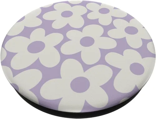 Vista 2 de PopSockets PopGrip para mujer, diseño de flores estéticas, diseño floral, retro, con margaritas