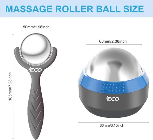 Vista 7 de iECO Cryosphere Cold Massage Roller Ball – Frío y caliente para tejido profundo y alivio del dolor muscular, rigidez y estrés, cuerpo, cuello