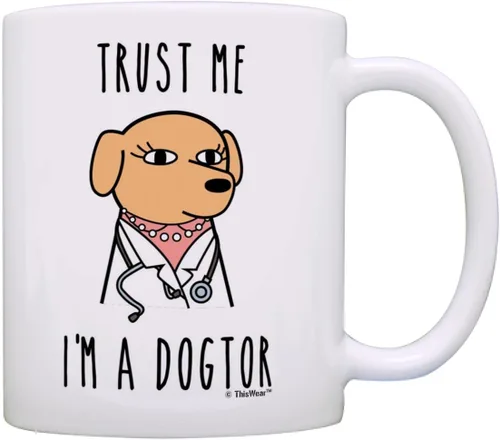 Vista 13 de ThisWear Trust Me I'm a Dogtor - Taza de café macho de 15 onzas, 1 paquete 15oz - Masculino