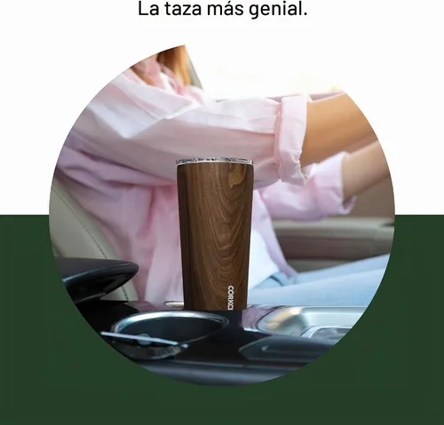 Vista 3 de Corkcicle - Taza de viaje, acero inoxidable con aislamiento Camuflaje del bosque