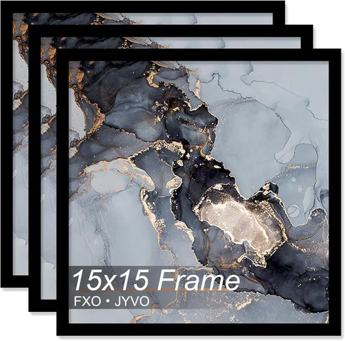 Vista 56 de Fxojyvo Marco de 4 x 4 pulgadas, marco negro para póster cuadrado de 4 x 4, peso ligero y altamente transparente, marco de 4 x 4 para pared, 1