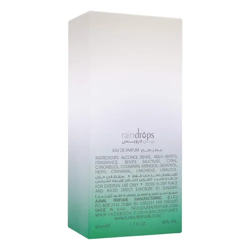 Vista 7 de Ajmal Rain Drops Perfume – Perfume femenino con aroma fresco y floral con notas afrutadas, inspirado en la lluvia y la brisa del océano, Eau