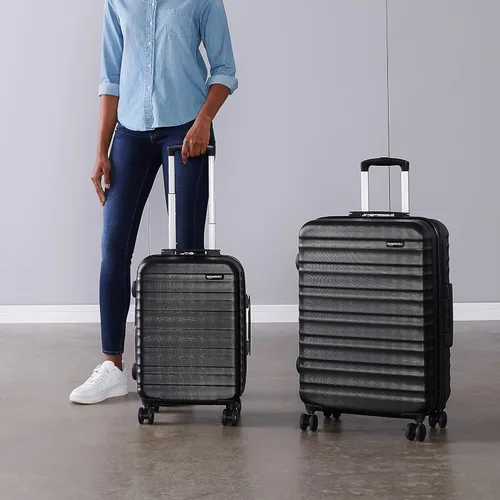 Vista 6 de Tienda Basics Equipaje de maleta expandible con ruedas rígidas Negro Spinner