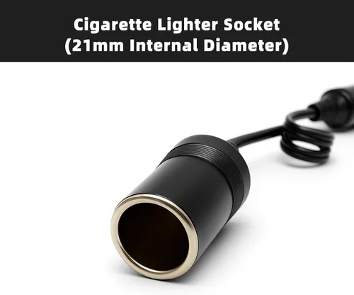 Vista 3 de Cliff Top Adaptador de Enchufe DIN Hella de Motocicleta a Toma de Encendedor de Cigarrillos – Convertidor de Cable de Extensión de 12V/24V