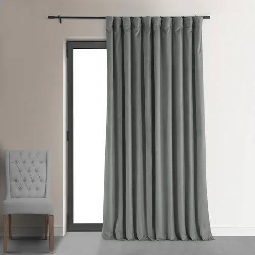Vista 19 de HPD Half Price Drapes Cortinas Opacas Térmicas de Terciopelo Signature para Sala de Estar de 63 Pulgadas de Largo (1 Panel) con Bolsillo para Barra