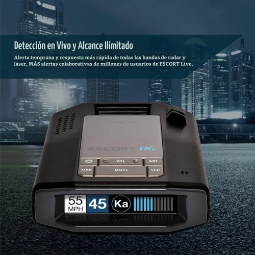 Vista 7 de Escort IXC - Detector de radar láser de rango extendido, compatible con coche conectado con Wifi, protección de aprendizaje automático, alertas