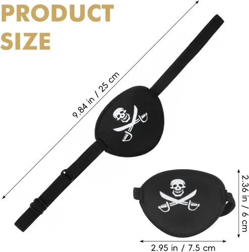 Vista 7 de WINOMO Cráneo pirata Crossbone Niños Niños Eye Patch Eye Mask for Lazy Eye Mask (Negro)