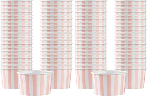 Vista 78 de Restaurantware Coppetta - Vasos de postre de 3 onzas, 50 tazas desechables para helado, tapas se venden por separado, cuencos de papel a cuadros