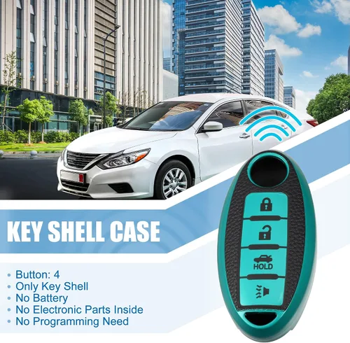 Vista 2 de X AUTOHAUX Funda de silicona para llavero inteligente para Nissan Cabstar 2008-2009, protector sin llave, color verde