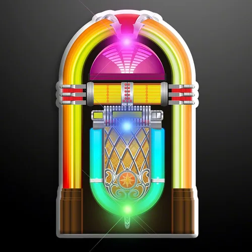 Vista 2 de Jukebox de 1950 iluminan los pines de solapa LED intermitentes (juego de 25), Plástico, Sin gemas.