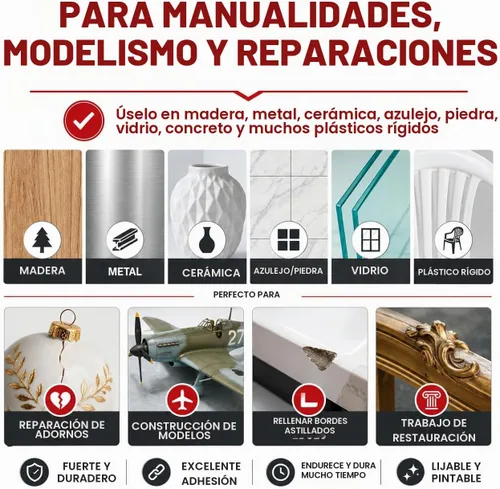 Vista 5 de Arcilla Epoxy, Arcilla Esculpida Mágica Epoxy, Compuesto de Modelado de 2 Partes (A & B) de Arcillas Esculpidas Mágicas Epoxy para Esculpir, Natural