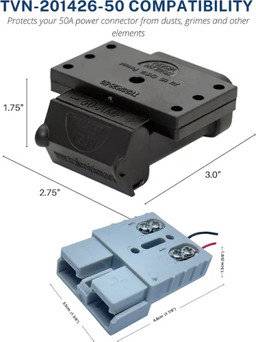 Vista 5 de Trailer Vision 50A Conector y Montaje de Cubierta Protectora - Compatible con AWG 6-12 SB Conector Anderson de 50 Amperios para Cable de Salto