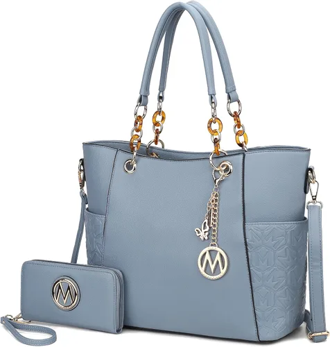 Vista 25 de MKF Collection - Juego de bolsa de mano para mujer, con cartera y asa superior, de piel vegana