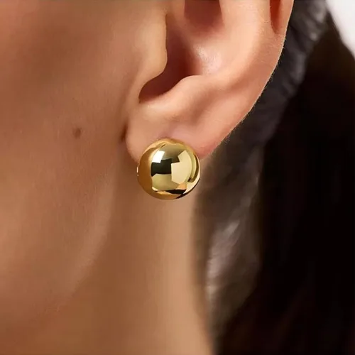 Vista 86 de Aretes de aro gruesos de oro para mujer, chapados en oro de 14 quilates, aretes de aro triple, hipoalergénicos, a la moda, aretes de aro gruesos