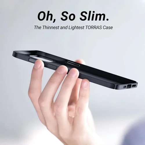 Vista 3 de TORRAS Funda Ajustada Delgada para iPhone 13, Cubierta de PC Duro Ultra Delgada Liviana con Agarre a Prueba de Huellas Dactilares para Funda