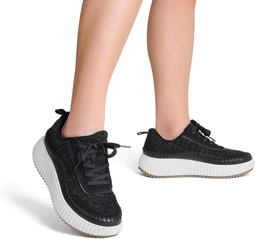 Vista 6 de DREAM PAIRS Zapatos deportivos gruesos para mujer, cómodos, informales, con plataforma, a la moda