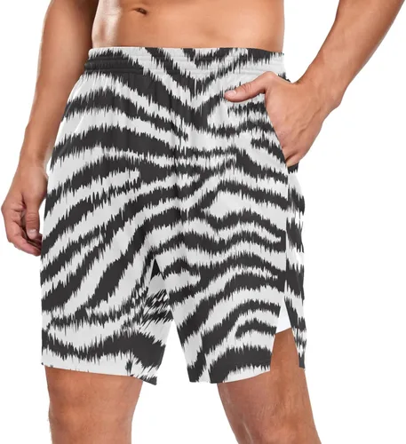 Vista 4 de Pantalones cortos de entrenamiento 2 en 1 para hombre, pantalones cortos deportivos de gimnasio para hombre, ligeros, con bolsillos y trabilla