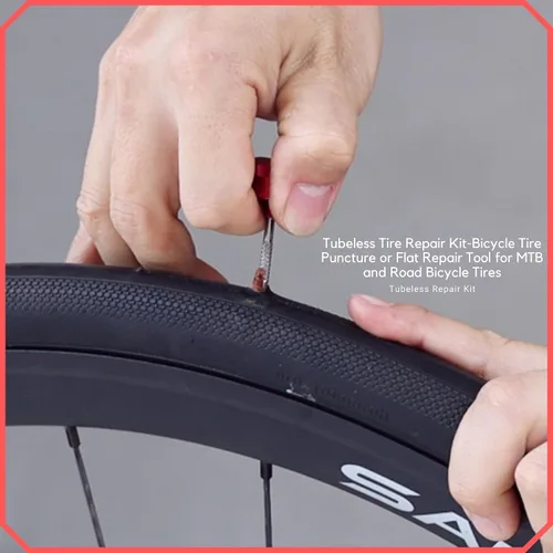 Vista 3 de PAX Kit de reparación de neumáticos de bicicleta sin cámara de 12 piezas, incluye recipiente de almacenamiento, herramienta de enchufe, 10 tiras