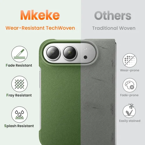 Vista 6 de Mkeke Funda para iPhone Duo Techwoven Verde