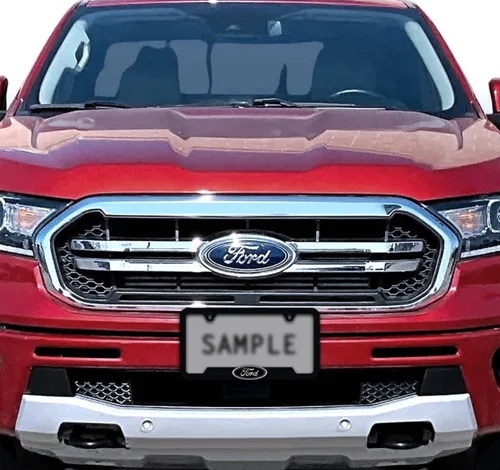 Vista 2 de Ford Logo 3D en negro de plástico ABS, soporte para matrícula con 2 agujeros (Negro/A)