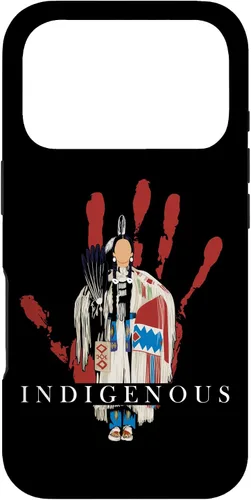 Vista 30 de Funda para iPhone 17 con diseño de sangre india de mano roja indígena nativa americana