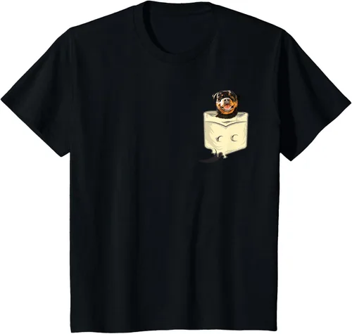 Vista 20 de Rottweiler In A Pocket - Camiseta de entrenamiento de cachorros para amantes de los perros, Negro