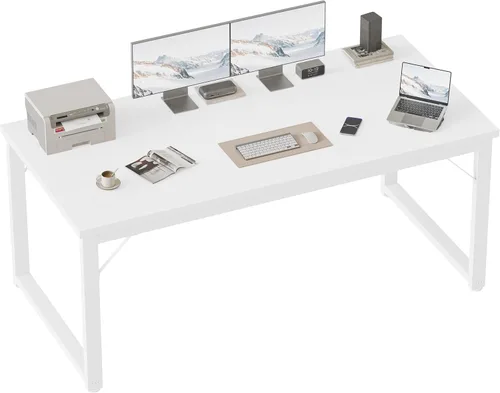 Vista 90 de Mericonia Escritorio para computadora, escritorio de juegos para espacios pequeños, mesa de estilo moderno y simple para oficina en casa, mesa
