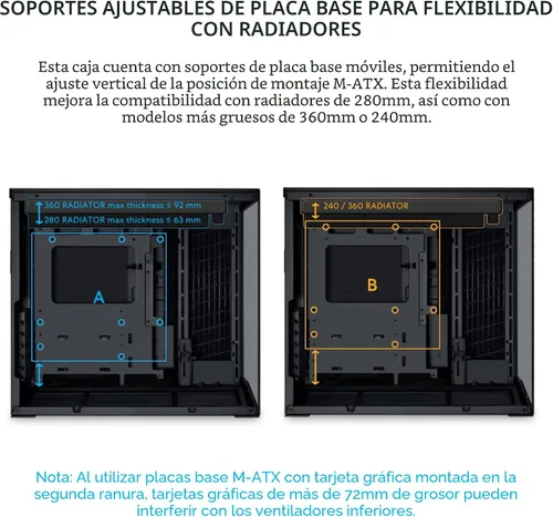 Vista 6 de LIAN LI O11D MINI V2 Carcasa de Computadora Compacta ATX Mid-Tower de Flujo de Aire Vista Panorámica Flujo de Aire Completamente Ventilado