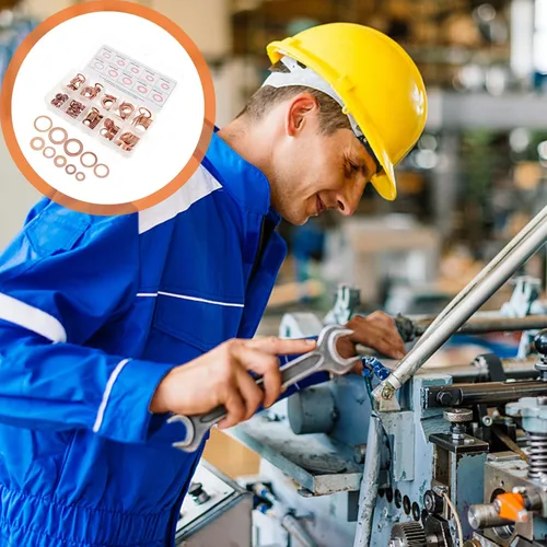 Vista 3 de 200pcs Copper Flat Washer Set with Sealing Gaskets, Copper Gasket Assortment Box for Automotive and Industrial Sealing Applications