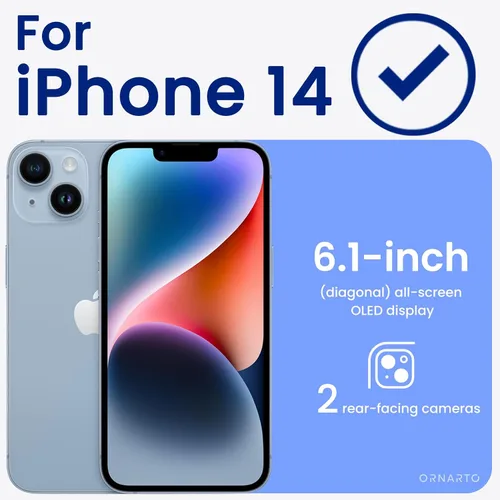 Vista 2 de ORNARTO Funda para iPhone 14 de 6.1 pulgadas, cubierta delgada de silicona Azul bebé