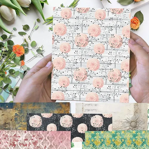 Vista 5 de Papel de álbum de recortes de 12 x 12 pulgadas, 24 hojas de manualidades decorativas de origami, impresión de doble cara, decoración de álbum