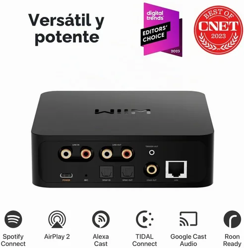 Vista 2 de WiiM Pro AirPlay 2 Receptor, Google Cast Audio, Transmisor Multisala WiFi, Compatible con Alexa, Siri y Google Assistant, Transmite Audio de Alta