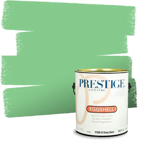 Vista 150 de PRESTIGE Pintura exterior e imprimación en uno, aloe, plano, 1 galón