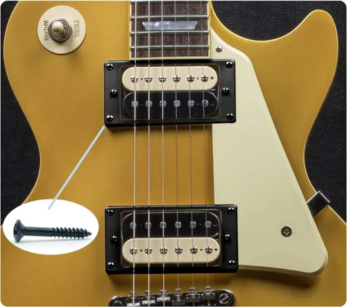 Vista 5 de 20 tornillos de montaje para anillo de pastilla Humbucker para guitarra Les Paul SG (negro)