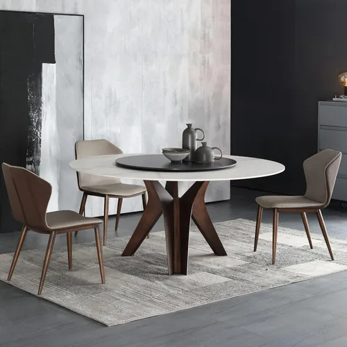 Vista 3 de Silla de comedor de cocina, sillas de comedor, sillas de comedor, juego de 4 sillas de comedor modernas de cuero de microfibra con respaldo alto Gris