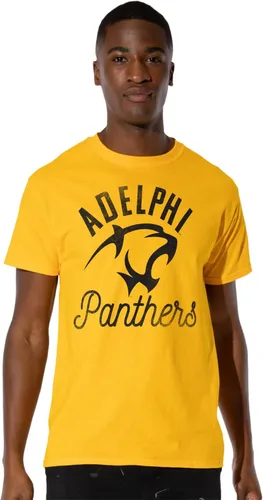 Vista 3 de Collegiate Distressed Mascot Unisex Adult T Shirt Collection 3 Universidad de Adelphi