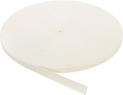 Vista 12 de uxcell Cinta de sarga, 1 cinta de tela de algodón de 11 yardas x 0.315 in, rollo de cinta de espiga para ropa, accesorios, bolsas (beige y blanco)