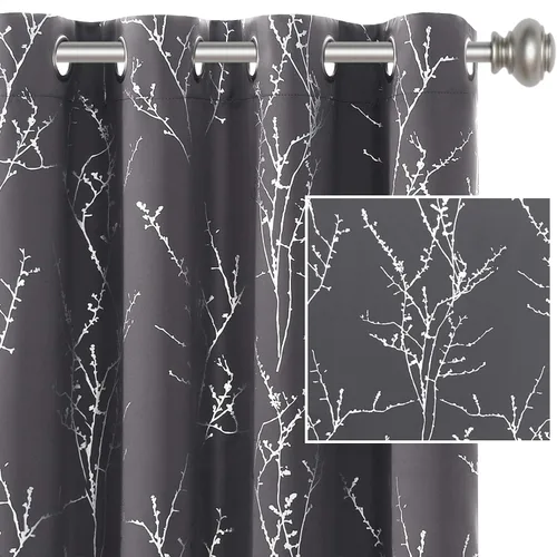 Vista 16 de H.VERSAILTEX Cortinas opacas con estrellas para habitación de niños y niñas, con bloqueo de luz completa, bonitas cortinas gruesas y suaves