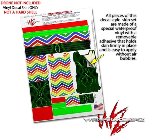 Vista 4 de Skin Wrap 2 Pack para DJI Ryze Tello Drone Zig Zag arco iris Drone No Incluidas
