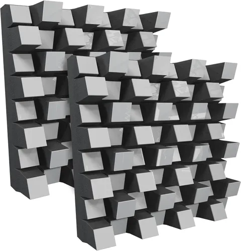 Vista 18 de (2 Pack) — Difusor de estudio acústico de sonido «Sirius» 2D QRD Difusión - Reflexión - Absorción - Insonorización - Aislamiento Panel de arte