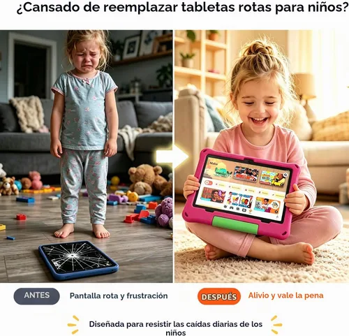 Vista 2 de Tableta para niños de 8 pulgadas, Android 15, Octa-Core 12 GB de RAM + 64 GB de ROM, tableta para niños pequeños con WiFi 6, control parental