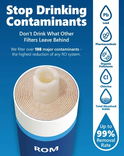 Vista 13 de Express Water Elite RO Sistema de filtración de agua alcalina de ósmosis inversa – Cambio de filtro de giro rápido 9 etapas de RO Filtro de agua