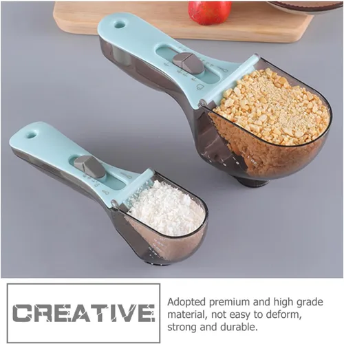 Vista 8 de Juego de cucharas medidoras de café ajustables con escala, 2 cucharas medidoras multifuncionales de polvo y azúcar para hornear en casa