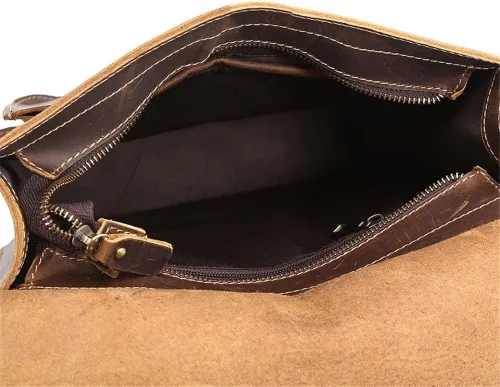 Vista 2 de WENLII - Mochila de moda hecha a mano para hombre, estilo retro, estilo universitario, bolso juvenil