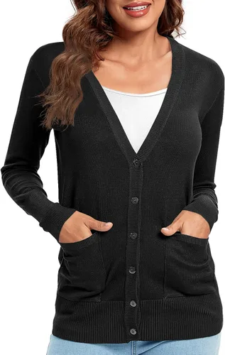 Vista 3 de Urban CoCo suéter básico de manga larga con botones para mujer