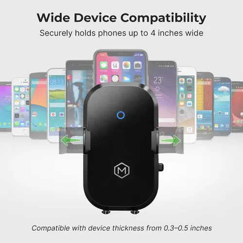 Vista 2 de Auto Scan - Cargador de coche inalámbrico rápido con ventosa ajustable multiángulo, carga inalámbrica de 15 W, escaneo automático, agarre ajustable