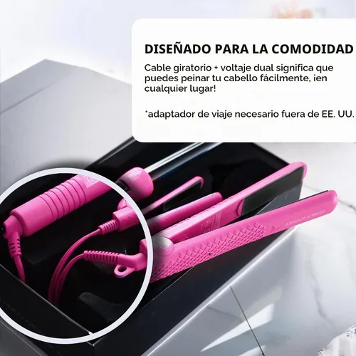 Vista 4 de HerStyler 3 en 1 Completo alisador y rizador Set - Rosa