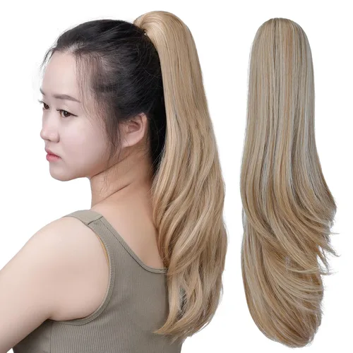 Vista 40 de SYXLCYGG Auburn Clip Cola de caballo Clip Cola de caballo Extensión de cola de caballo ondulado 10 pulgadas 3.5 oz pelo sintético falso pieza