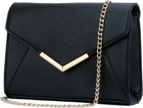 Vista 19 de KKXIU Bolso Clutch de Noche Tipo Sobre de Cuero Sintético Elegante para Mujer, Bolso Plegable para Fiesta, Boda, Graduación